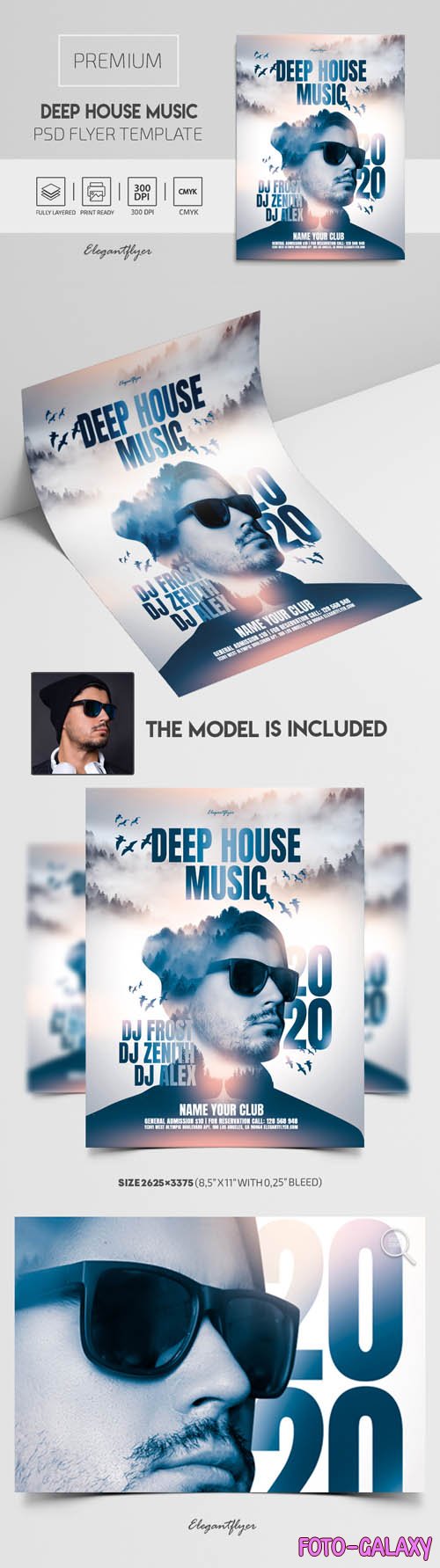 Deep House Music  Flyer PSD Template