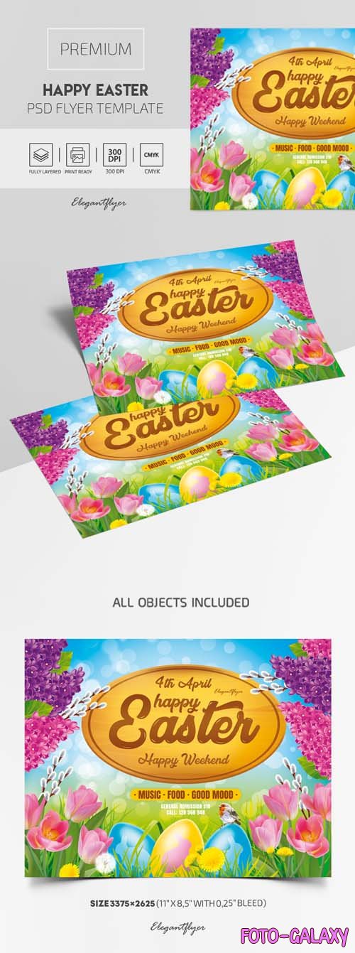 Happy Easter Premium PSD Flyer Template