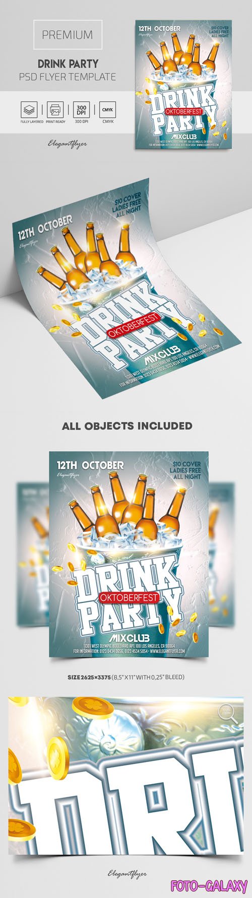 Drink Party Premium PSD Flyer Template