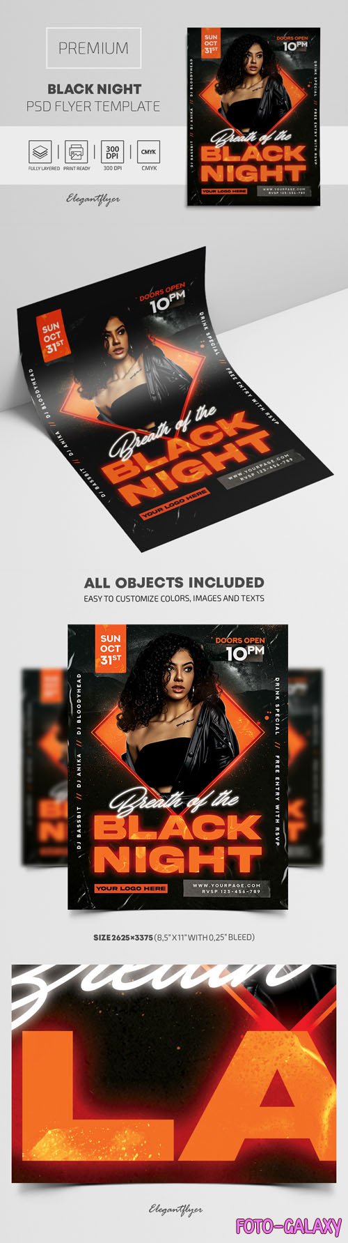 Black Night Premium PSD Flyer Template