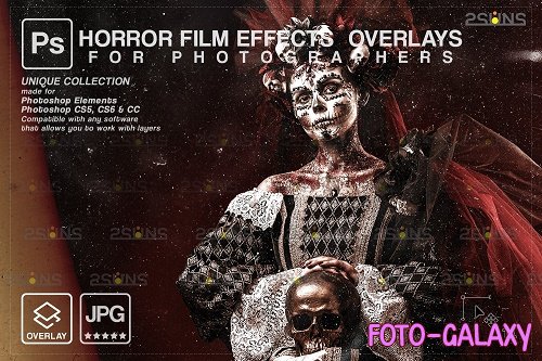Horror effects, Film Grain Textures, Scratch Photo Overlays V3 - 1447900