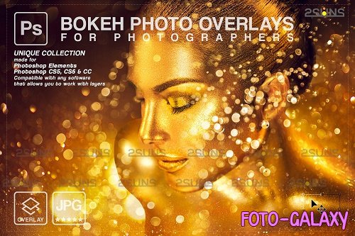 Gold glitter overlay, Sparkler overlay, Dust photoshop layer, Bokeh light V5 - 1447927
