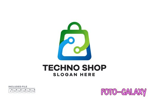 Techno Shop Gradient Logo Design