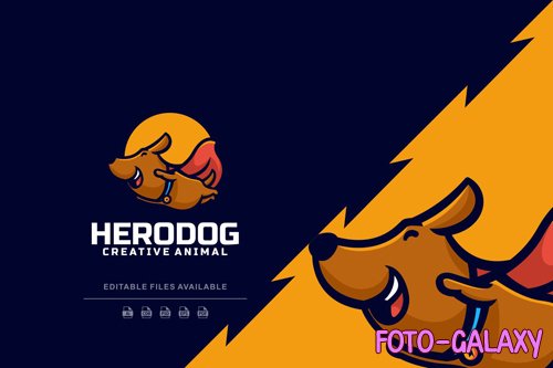 Hero Dog Cartoon Logo