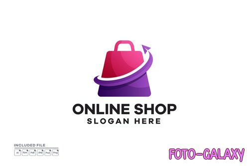 Elements online shop gradient logo design