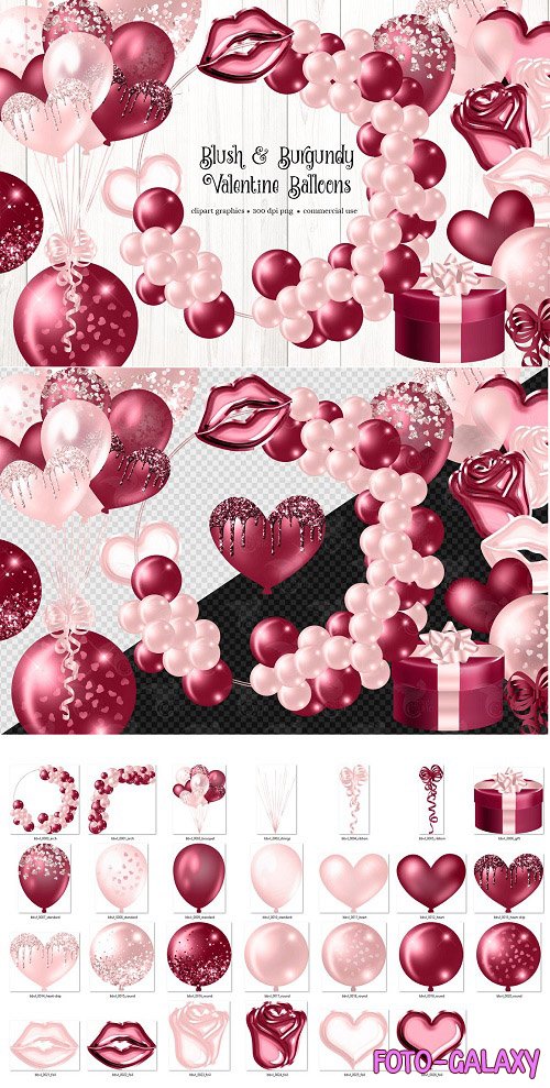 Blush and Burgundy Valentine Balloon - 6502774