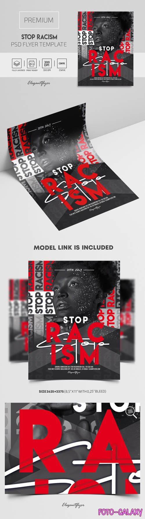 Stop Racism Premium PSD Flyer Template