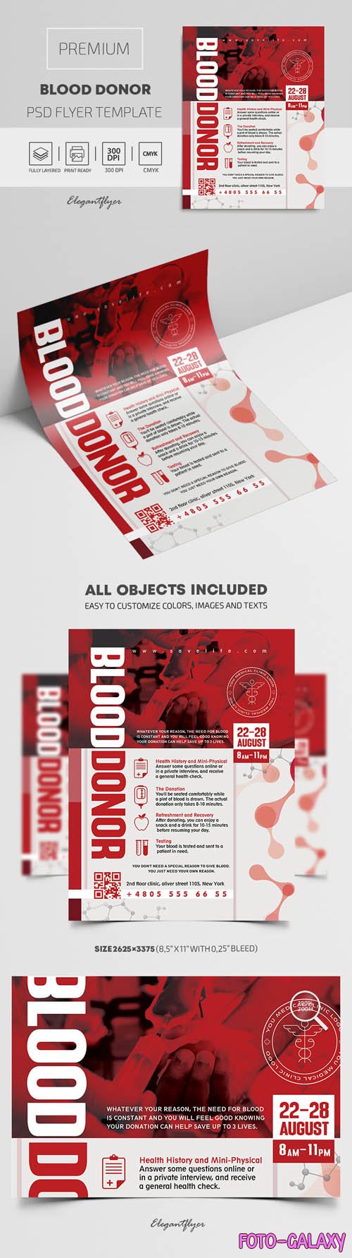 Blood Donor Premium PSD Flyer Template