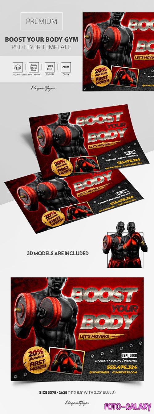 Boost Your Body GYM Premium PSD Flyer Template