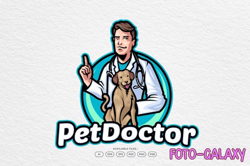 Pet doctor logo design template