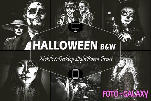 10 Halloween B&W Mobile & Desktop Lightroom Presets - 1590662