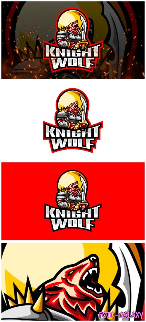 Knight Wolf E-Sport and Sport Logo Template