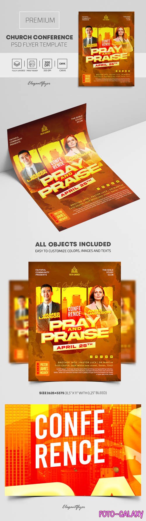 Church Conference Premium PSD Flyer Template