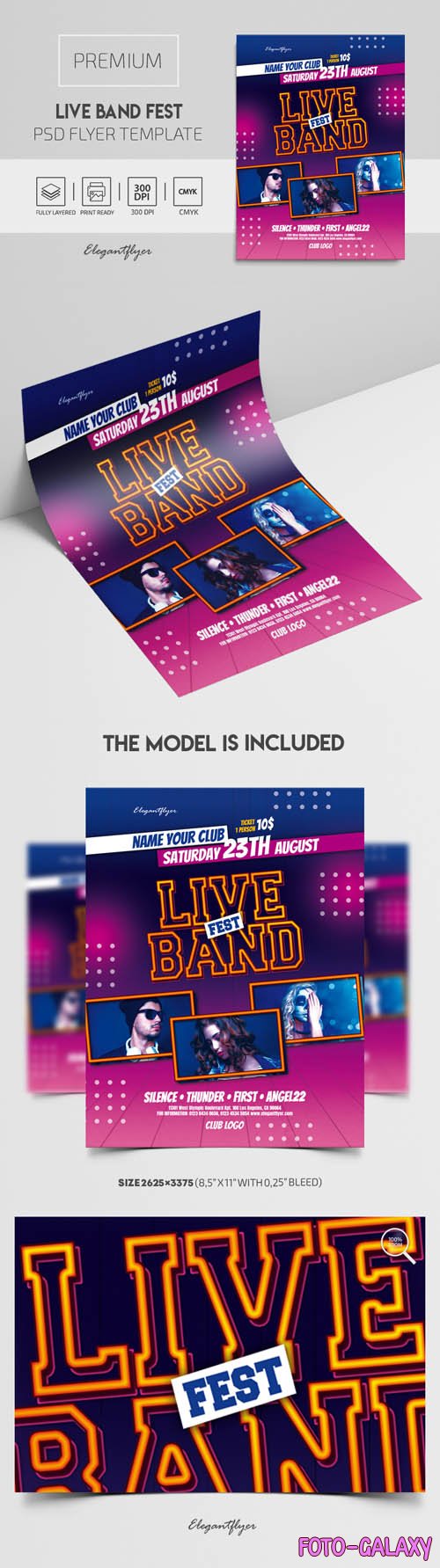 Live Band Fest Premium PSD Flyer Template