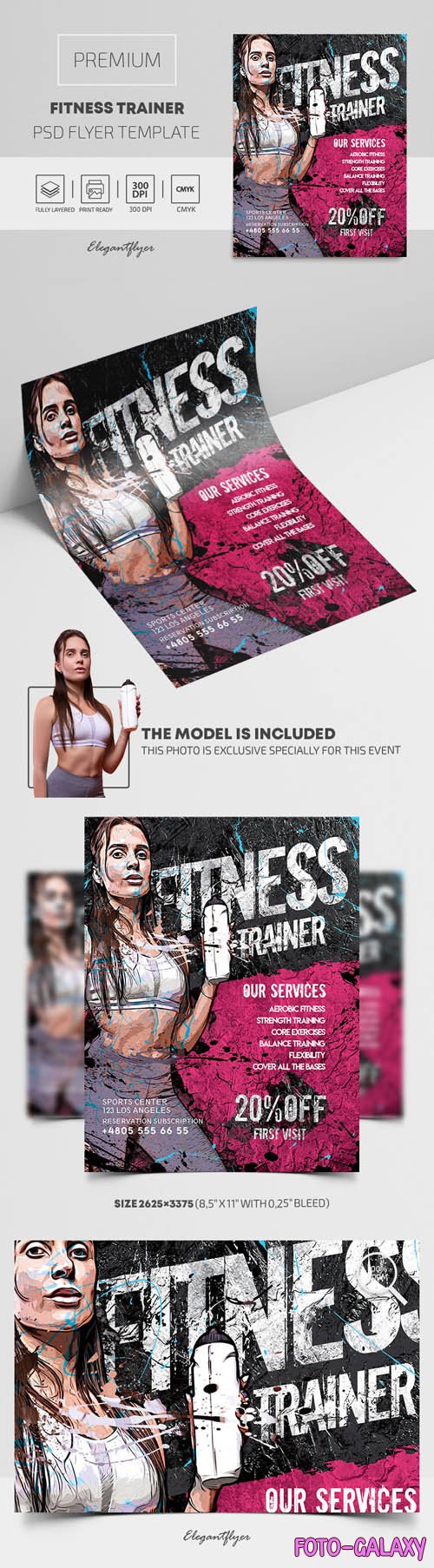 Fitness Trainer Premium PSD Flyer Template