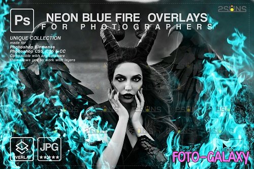 Fire background, Photoshop overlay, Burn overlays, Neon Blue Fire V3 - 1447966