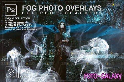 Smoke backgrounds, Fog overlays, Photoshop overlay V8 - 1447934