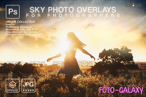 Sunset Sky Photo Overlays, photoshop V5 - 1583966