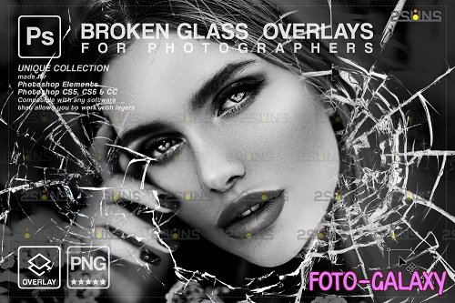 Broken Glass Photoshop Overlay & Halloween Photoshop overlay V7 - 1447951