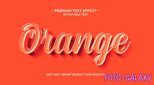 Orange 3d text effect template Premium Psd