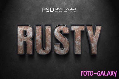 Rusty text style effect psd