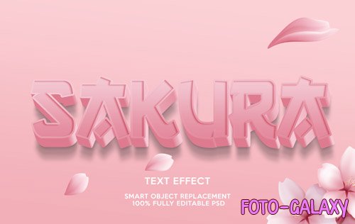 Sakura text effect template Premium Psd