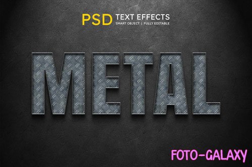 Metal text style effect Premium Psd