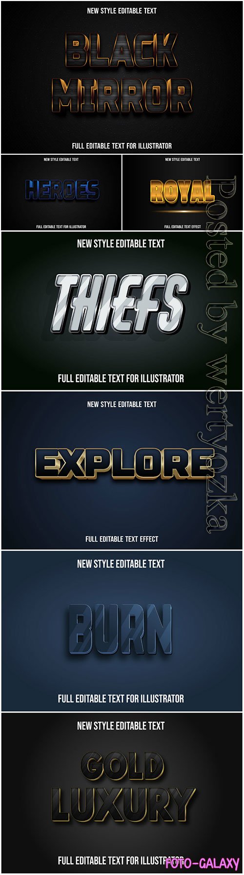 Vector text effect in style 3d