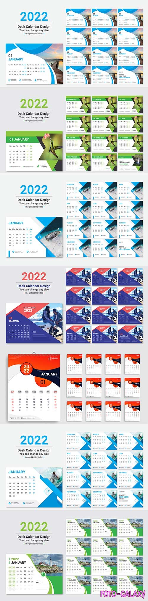 Modern new year 2022  calendar design premium vector