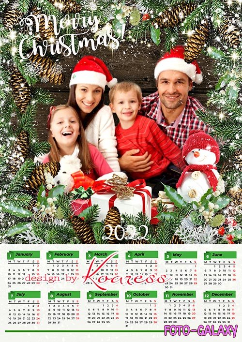      2022      - Merry Christmas and a Happy New Year calendar 2022