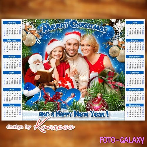 Merry Christmas and a Happy New Year calendar 2022 - Календарь на 2022 год С Новым Годом