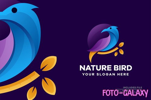 Nature Bird Gradient Logo Design