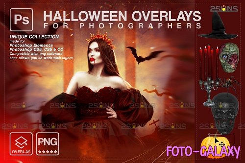 Halloween clipart Halloween overlay, Photoshop overlay V25 - 1584058