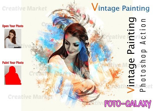 Vintage Painting Photoshop Action - 6547993
