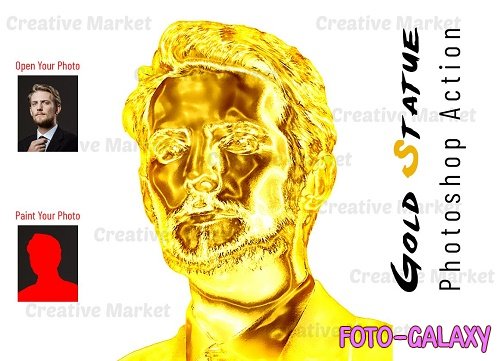 Gold Statue Photoshop Action - 6550350