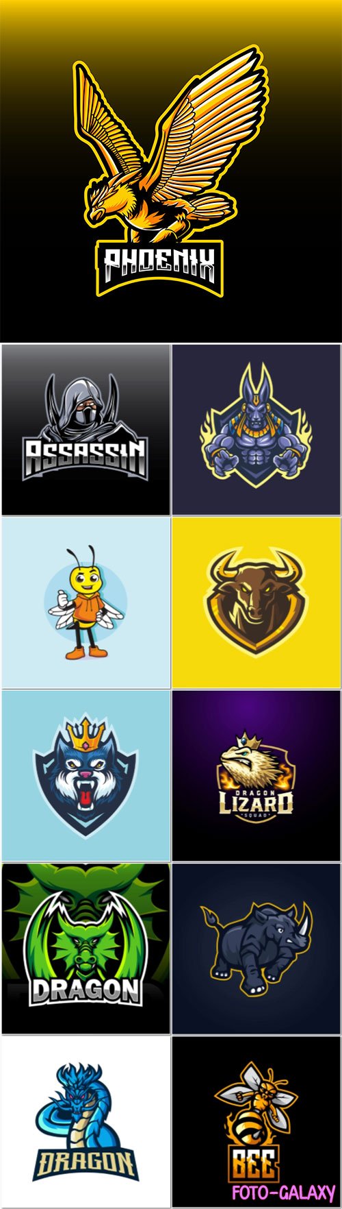 Mascot logo design set premium vector vol 1