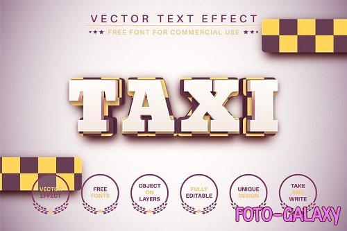 Taxi - Editable Text Effect - 6583028
