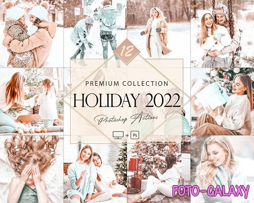 12 Holiday 2022 Photoshop Actions, Winter ACR Preset, Christmas Ps Filter