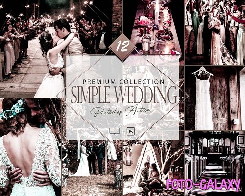 12 Simple Wedding Photoshop Action, Engagement Mobile Preset