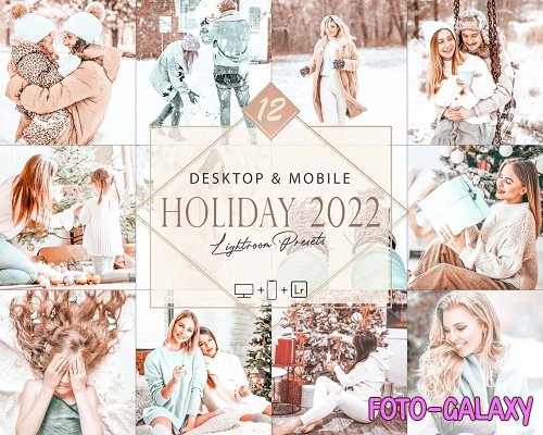 12 Holiday 2022 Lightroom Presets, Winter Preset, Christmas Desktop LR Filter