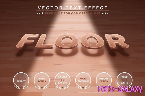 Wooden Floor - Editable Text Effect - 6601111