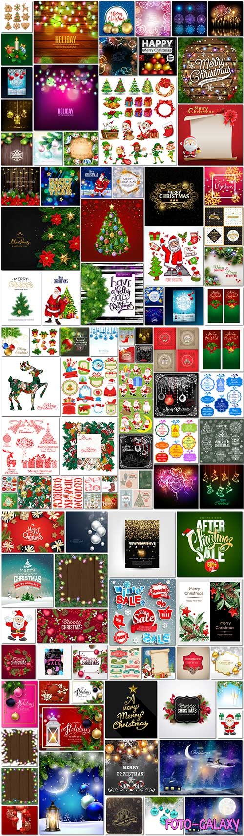 100 Bundle Christmas and New Year vector vol 5