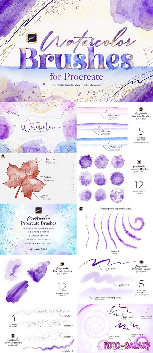 Watercolor Procreate Brushes - 6614398