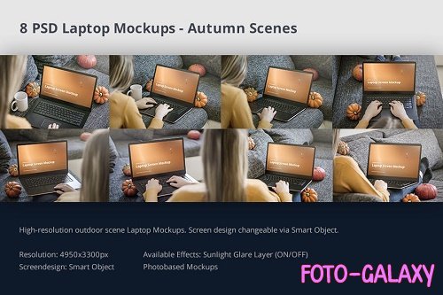 Laptop Mockup Autumn Scenes