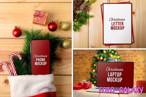 Christmas Device & Letter Mockup Set - X4XJCSU