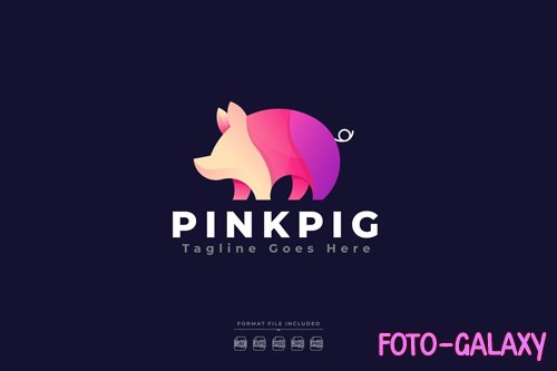 Pink Pig Logo Template