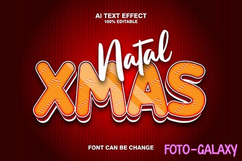 Natal Xmas 3d Text Effect