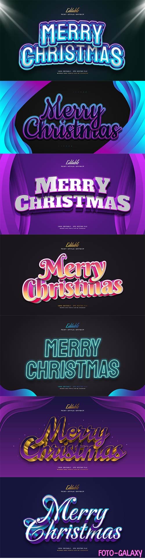 Merry christmas and happy new year 2022 editable vector text effects vol 22