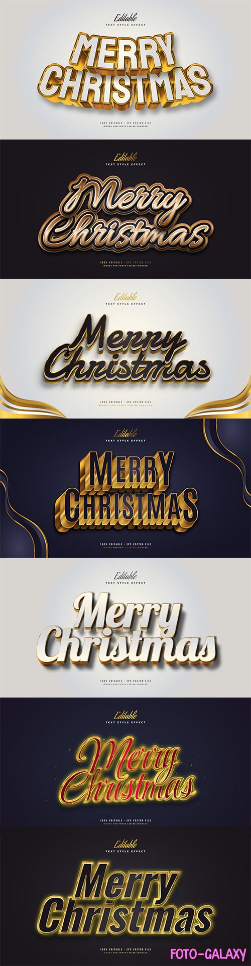 Merry christmas and happy new year 2022 editable vector text effects vol 21