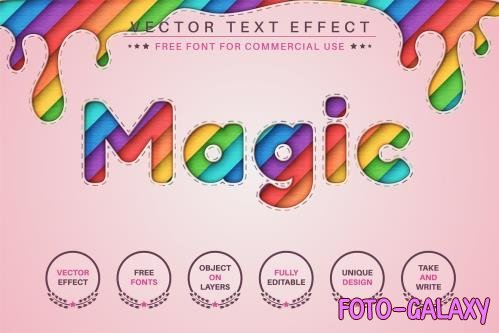 Rainbow Paper - Editable Text Effect - 6640043